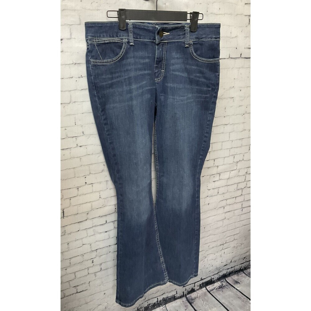 Wrangler Rock 47 Womens Jeans 29W 32L Flare Leg Blue Jeans Stretch Excellent E1 - Picture 4 of 10